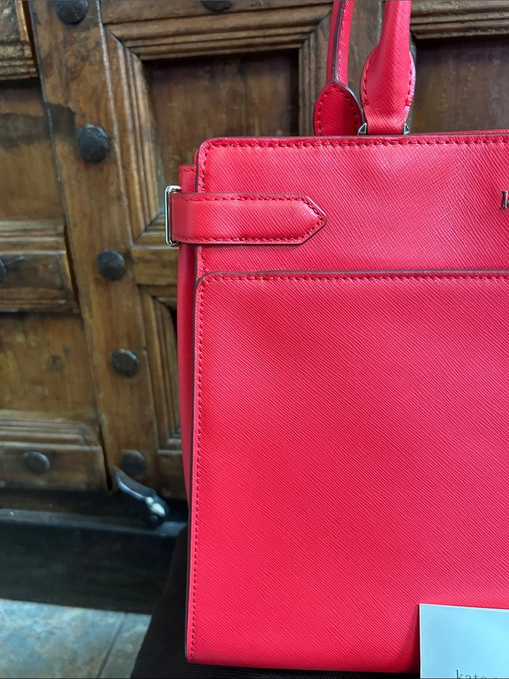 Kate Spade Staci Red Saffiano leather  Satchel Crossbody